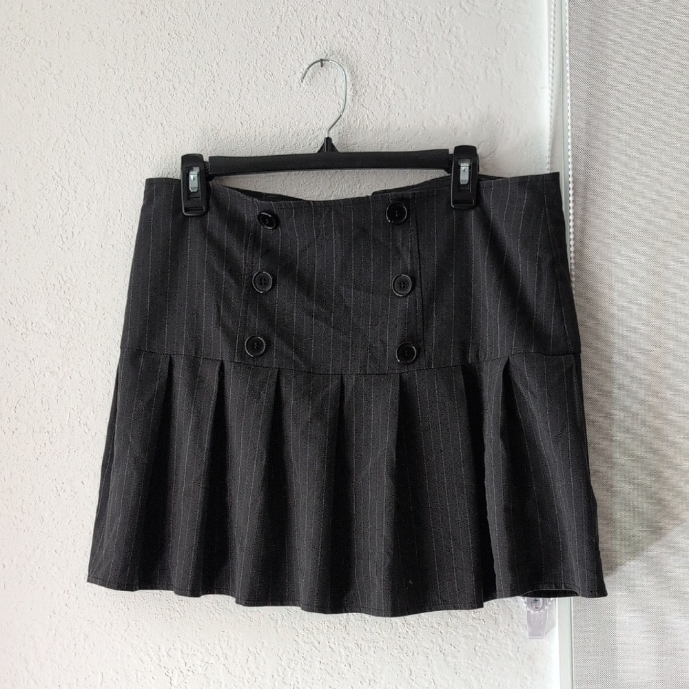 Elegant Black Pinstripe Skirt